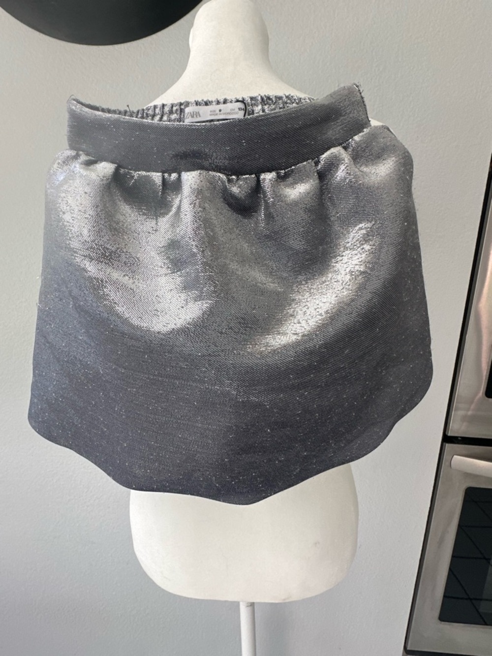 Zara Silver Metallic Mini Skirt